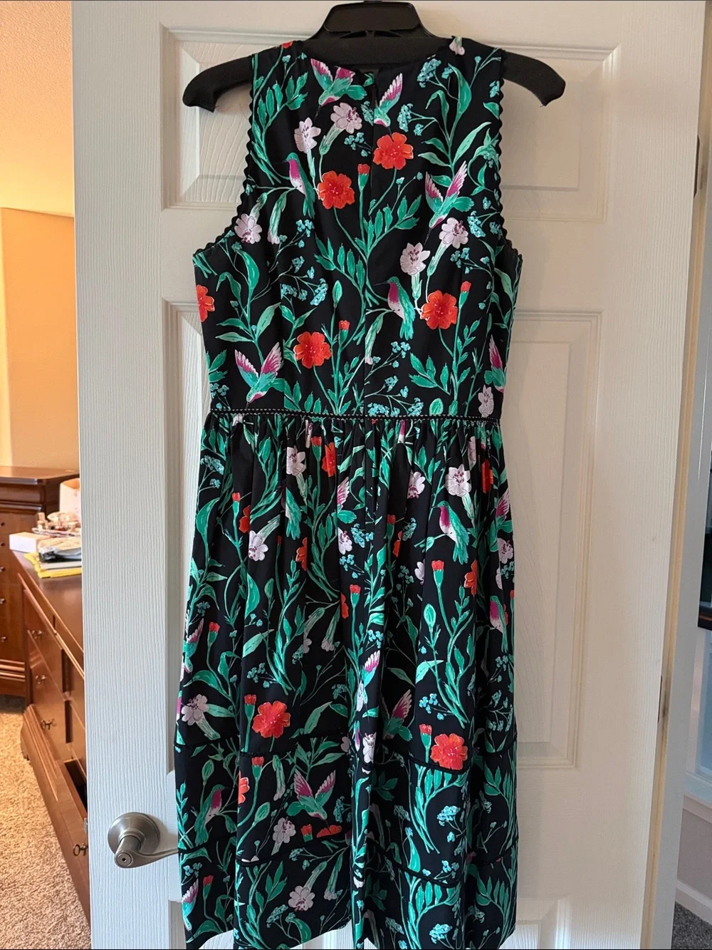 Kate Spade Jardin Poplin Hummingbird Dress